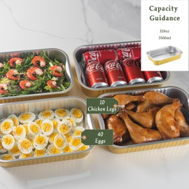 MESTAEK 9"x 6.5" Sturdy Aluminum Foil Pans with Lids (20 Packs), 2X Thicker Heavy Duty for Oven Stove Grill Microwavable Cooking, Baking, Reusable Dishwasherable Disposable Foil Pan, 47oz