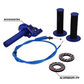 JFG RACING Motorcycle Throttle Assembly,7/8" 22mm Quick Twist Throttle Grips With Throttle Cable Aluminum Alloy Universal For CRF50 KLX SSR TTR 110 125 150 200 250cc Dirt Pit Bike ATV Mini Bike Blue