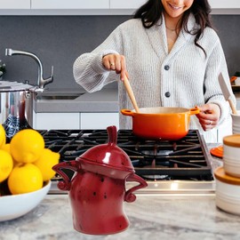 Ylapagne Canister with Attitude, Creative Forked Waist Jars with Lids, Retro Spotted Cup Food Cans Kitchen Storage Jars Airtight Canister for Tea Pot Desktop Cup Ornament(Red)