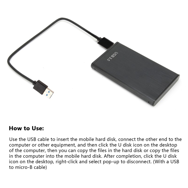 Mobile Hard Drive Black USB3.0 for OS X/XP/Win7/ Win8/Win10/Linux GK18
