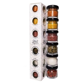 Glosa Marina - Set of 6 gourmet sea salt and pepper set from Mallorca as an ideal salt and spices gift package (118 g)
