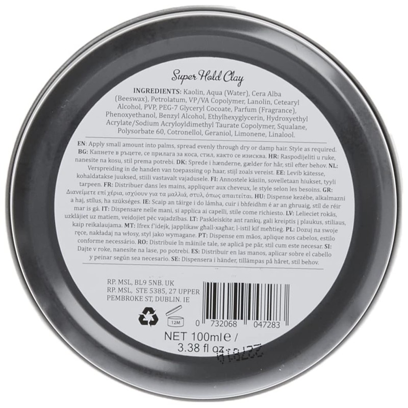 Dapper Dan ultra matte Super hold clay, 1 Count, clear