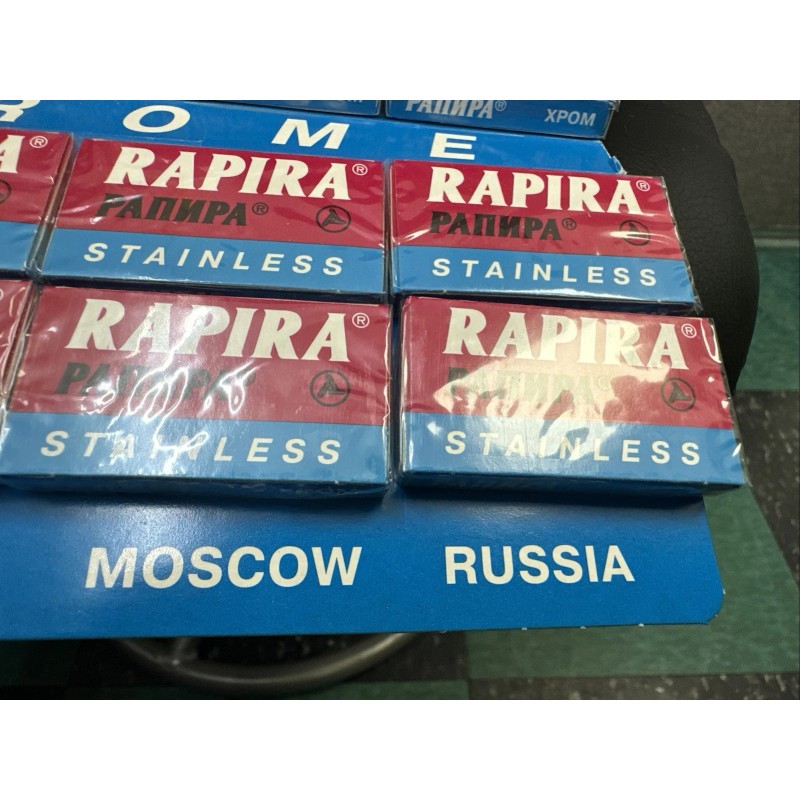 Rapira Stanless Chrom Double Edge Razor Blades 20 Packets of