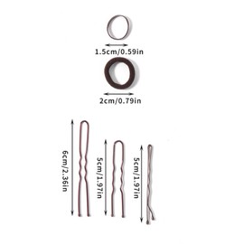 300pcs Professional Hair Pin Set, Bobby Pins and U-Shape Pins for Women with Bands (3 Types of Hair Clips, 2 Style Hair Ties),Secure Hold for Buns, Braids & Updos