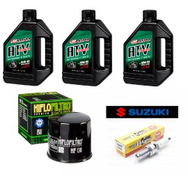 JSI Maxima Oil Kit Suzuki King Quad 700 LT-A700X LTA 750 Tune Up Oil Change Kit Spark Plug & Filter