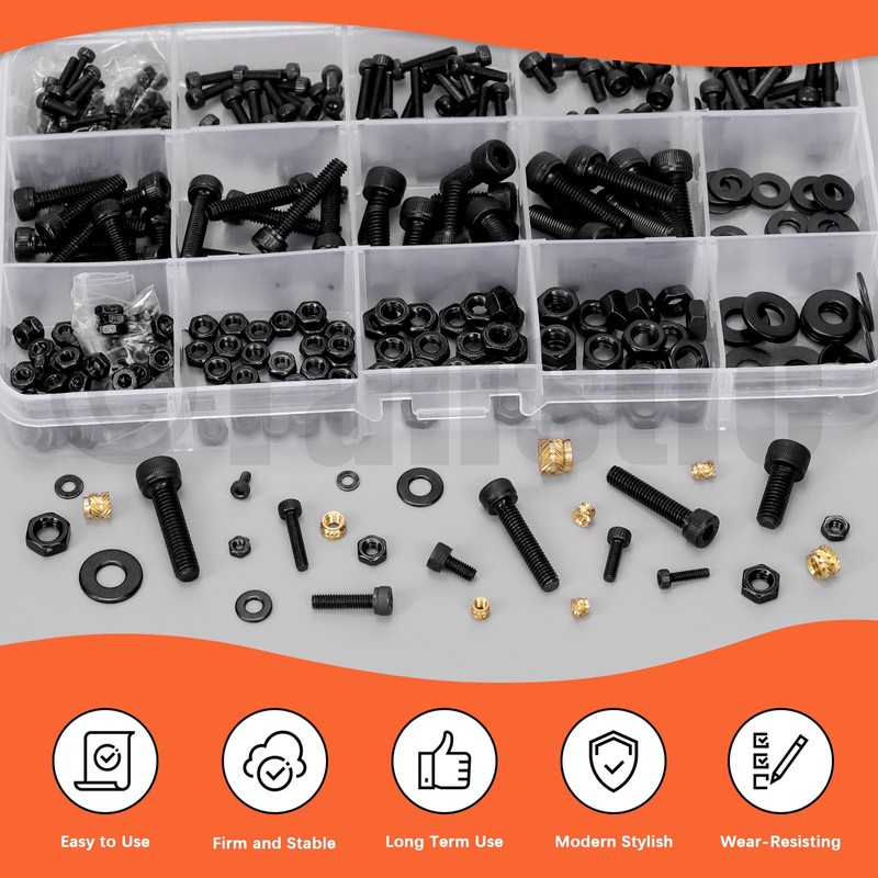 Tanstic 595Pcs M2 M2.5 M3 M4 M5 Hex Socket Head