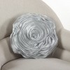 SARO LIFESTYLE Rose Design Throw Pillow, Silver, 13"