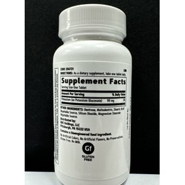 GNC: Potassium Gluconate 99 MG 100 Vegetarian Tablets/100 Day Supply Exp.09/2027