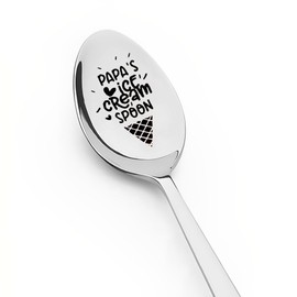 Christmas Xmas Gifts for Papa from Grandchildren Papa’s Ice Cream Spoon Gifts for Grandfather Grandpa Birthday Gift from Granddaughter Grandson Grandkids Novelty Ice Cream Lover Gifts for Men Grandad