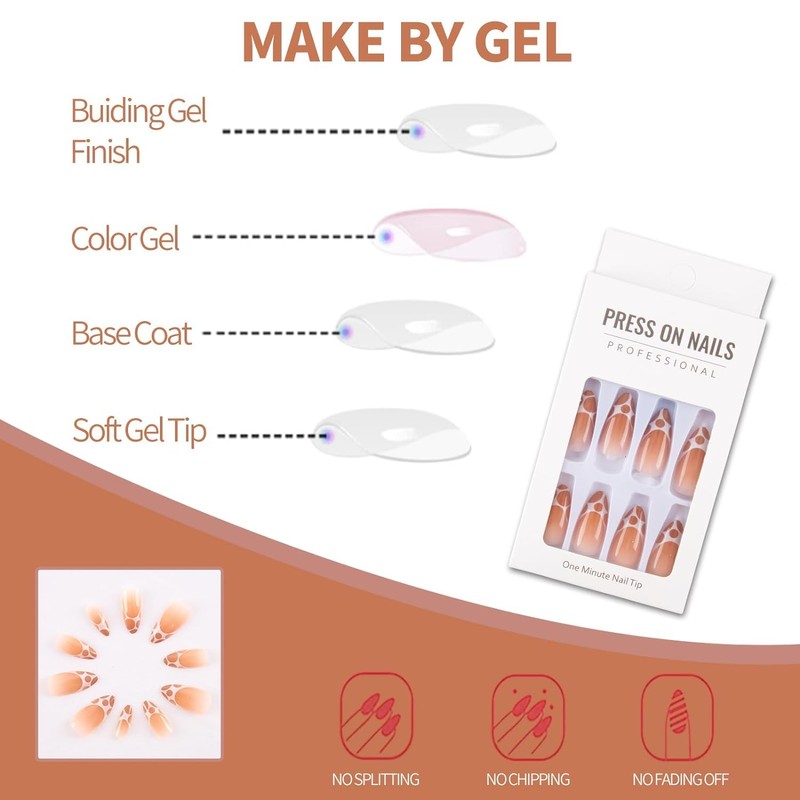 LYMCY Press on Nails Purple Nails False Nails for Women