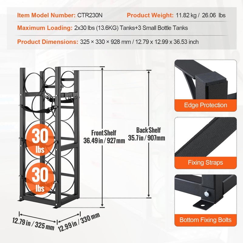 VEVOR Refrigerant Tank Rack, with 2 x 30lbs and Other