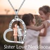 HOPEEZZ Sister Necklace for Women Sterling Silver Sister Necklace Friendship