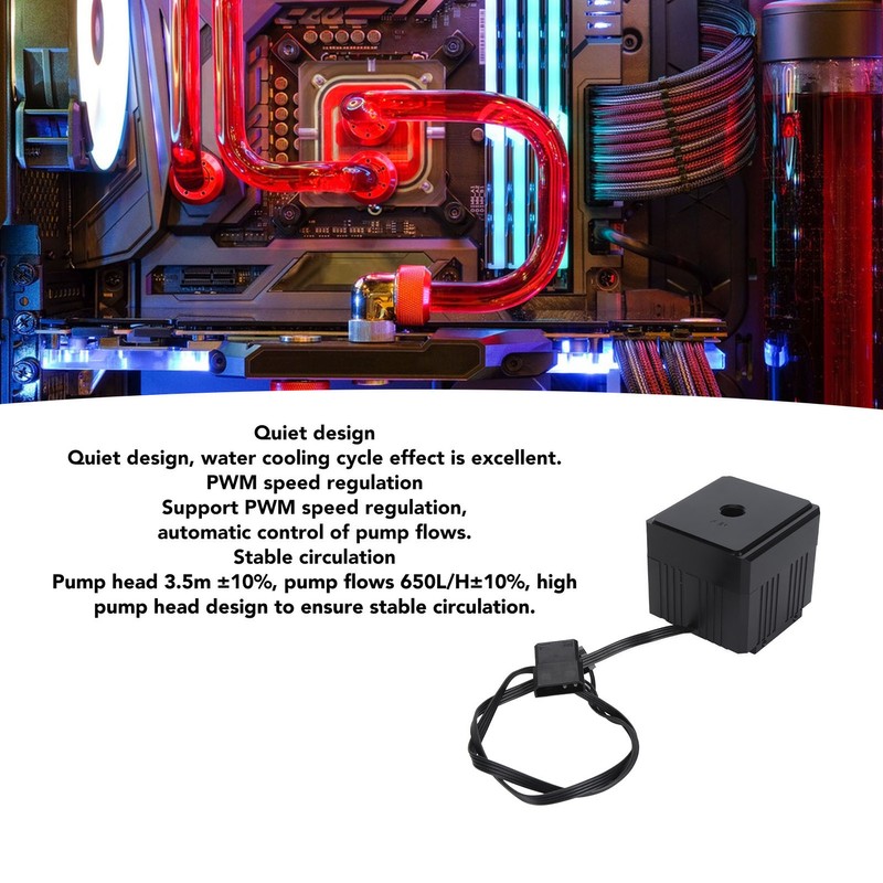 12V 5W Computer Water Cooling Pump 650L/H Silent Operation PWM