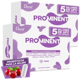 PROMINENT QUOD Probióticos  Prebióticos con Vitaminas para Mujer Microbiota Absorción de Nutrientes Intestinal 60 Días                                