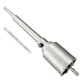 2" Concrete Hole Saw, 50mm Tungsten Steel Core Bit for Cinder Block, Brick, Rock, Plank Walls for Pipes or Mini Split Lines, with SDS Plus Shank and 2 Center Positioning Drill Bits.