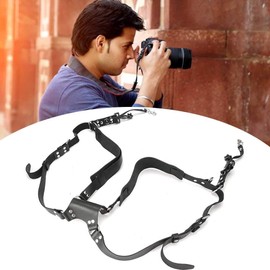 Correa de cuero ligera antirrotura para cámara Correa de arnés de doble hombro para cámaras DSLR(23 * 17 * 6cm-1#)