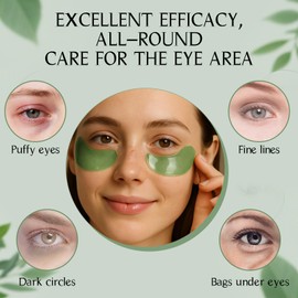EzyAce Under Eye Patches, Green Tea Essence Under Eye Mask, Hydrating & Puffiness Eye Masks Skincare, Eye Patches for Dark Circles & Anti-Wrinkle, Firm Improve Skin Care Tools, Wrinkle Patches, 60pcs