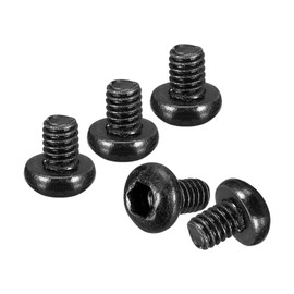 DTGN M2.5-0.45x3mm Button Head Socket Cap Screws - 100Pack - Good for Road Bicycle, Mountain Bike, Auto, Motorcycle - Carbon Steel Black Oxide - Hex Drive Fasteners