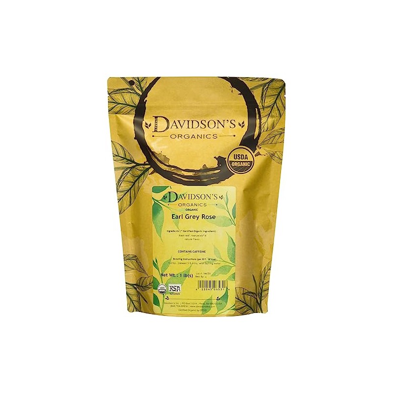 Davidson's Organics, Earl Grey Rose, Loose Leaf Tea, 16-Ounce Bag