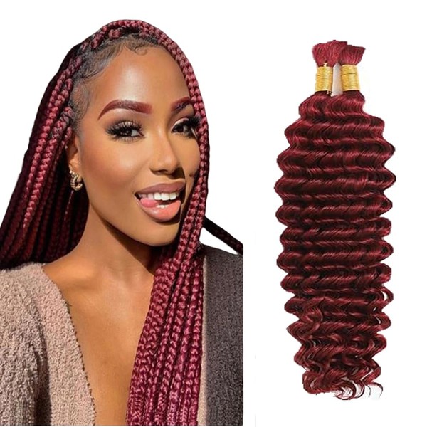 Evaxilc Deep Wave Human Hair for Braiding, Unprocessed, No Weft