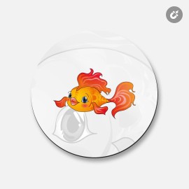 Unbranded Gold Fish Animal | 4'' X 4'' Round Decorative Magnet