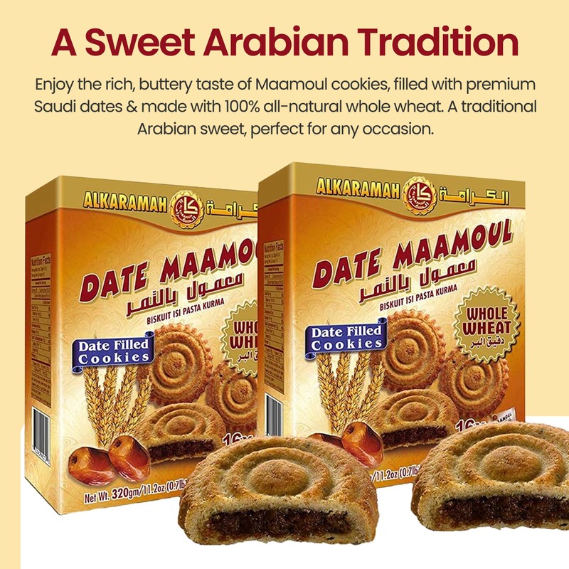 Maamoul Date Filled Cookies - 100% All Natural Made -