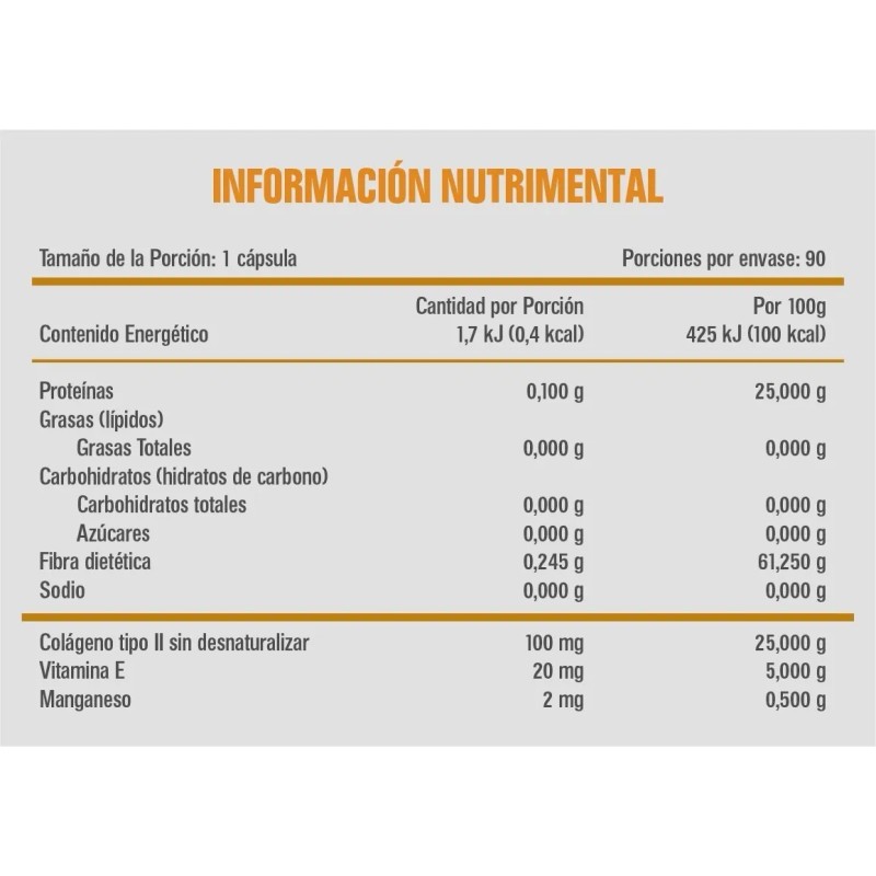 Colágeno Tipo 2 Premium. Sin Desnaturalizar 90 Cápsulas Olnatura Just