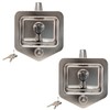 Buyers Products L8855 Locking T-Handle Latch, 2 Pack, Polished Stainless