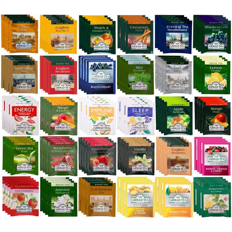 Ahmad Tea Sampler Assortment, Ahmad Variety Pack (120 Count), 30