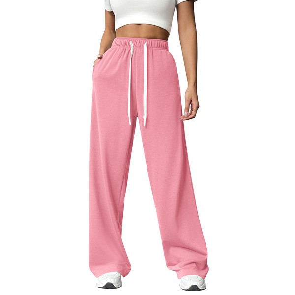 PINSPARK Wide Leg Sweatpants High Waisted Sweat Pants for Woman