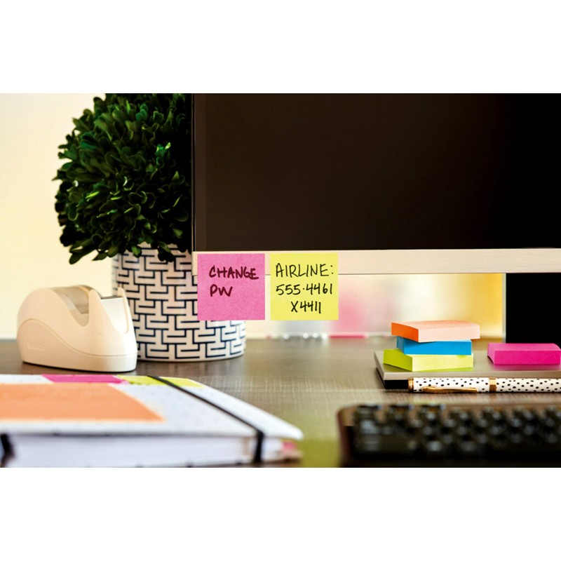 Post-it Super Sticky Notes, 3 x 3 in, Neon Fizz,