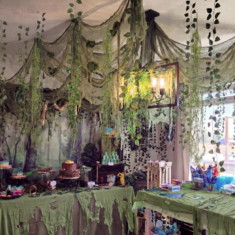 Thiccywoov 17 Pcs Green Monster Party Decoration Halloween Swamp Decor