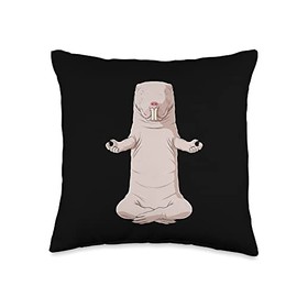 Funny Yoga Animal Naked Mole Rat Throw Pillow