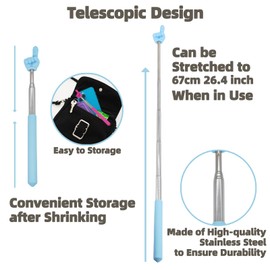 Atdcoek Atdcoek 4 PCS Extendable Pointer Finger Stick - Bright Colored Telescopic Teachers Pointer for Classroom, Perfect Pointing Stick for Kids Reading & Presentation Pointers
