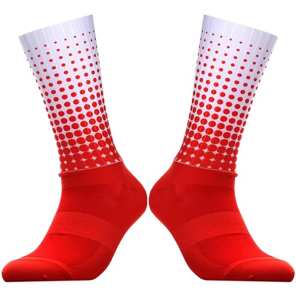 Aero Cycling Socks Red/White Size 8-11 UK