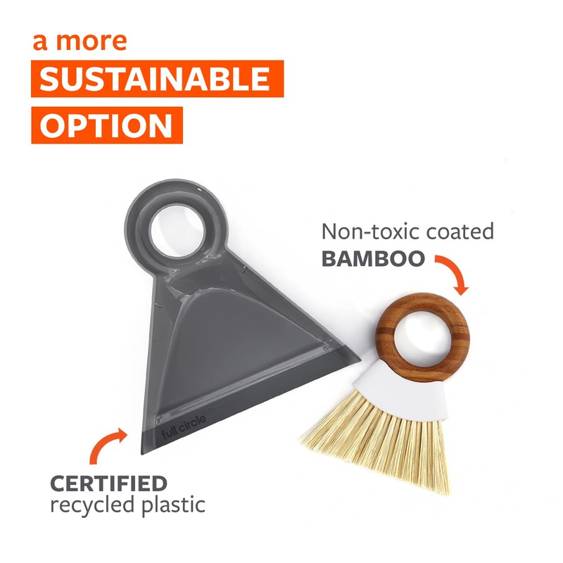 Full Circle Tiny Team Mini Compact Brush & Dustpan Set,