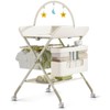QMHHRJT Changing Table, Portable Baby Changing Table with Wheels, Upgraded