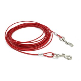 Berry Pet Premium Red 10' Dog Tie-Out Cable - Heavy Duty Dogs Chain Leashes - Perfect Pets Lead for Small & Medium Size