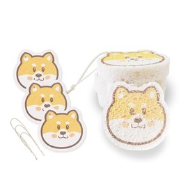 Vilphel Smile Dog Compressed Cellulose Kitchen Sponges 3 Counts Reusable Kitchen Sponges Pack Natural Cleaning Sponges for Household Cleaning