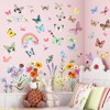 Wall Art Decals, 6Pcs Flower Wall Stickers, 30x20cm Garden Flower
