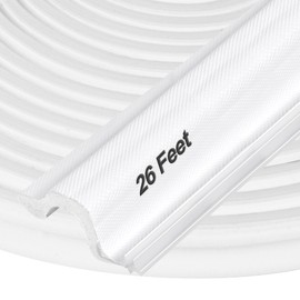 Kerf Door Weather Stripping 26 Ft V-Shaped Door Seal Strip for Large Gap Door Frame Front Door Extra Thick Sealers Replacement Exterior Entry Door Jamb Gasket Easy Installation Cut to Size - White