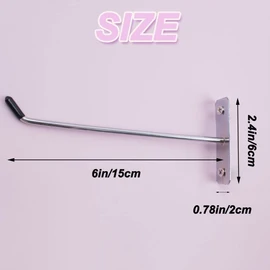 30pcs Wall Mounted Hook Heavy Duty Metal Single Hooks Home Storage Organizer Hanger Stainless Steel Hook Garage Hooks Tool for Garage Shop Retail Office Kitchen Store Display (6in/15cm)