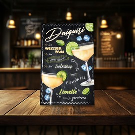 Cocktail Recipes 20 x 30 cm Aluminium Sign Decorative Metal Sign Decoration for Bar Counter Pub Kitchen Cafe Birthday Gift Recipe RV003 (17 Daiquiri)