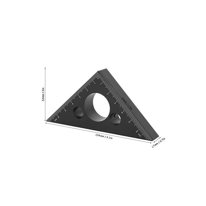 Ruler Thickened 45 Degree Aluminium Alloy Triangle Angle Ruler Woodworking