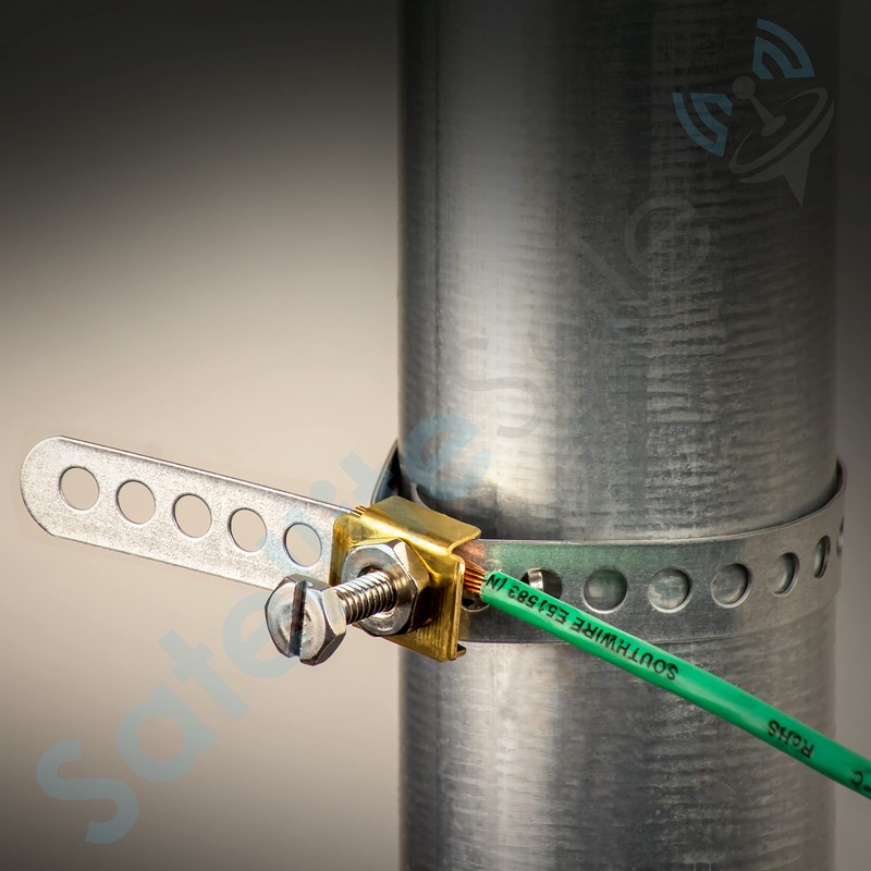 SatelliteSale Galvanized Steel Grounding Strap 9" Flexible and Adjustable Pack