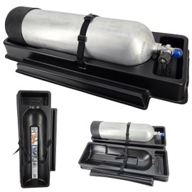 Aquatic Hunt Universal Scuba Tank Transporter - Tank Valve Protection, Non-Slip Pad, Quick Release Strap, Easy Loading/Unloading, Lock Multiple Tanks Together. Safe and Simple for Cars, Trucks, SUV's