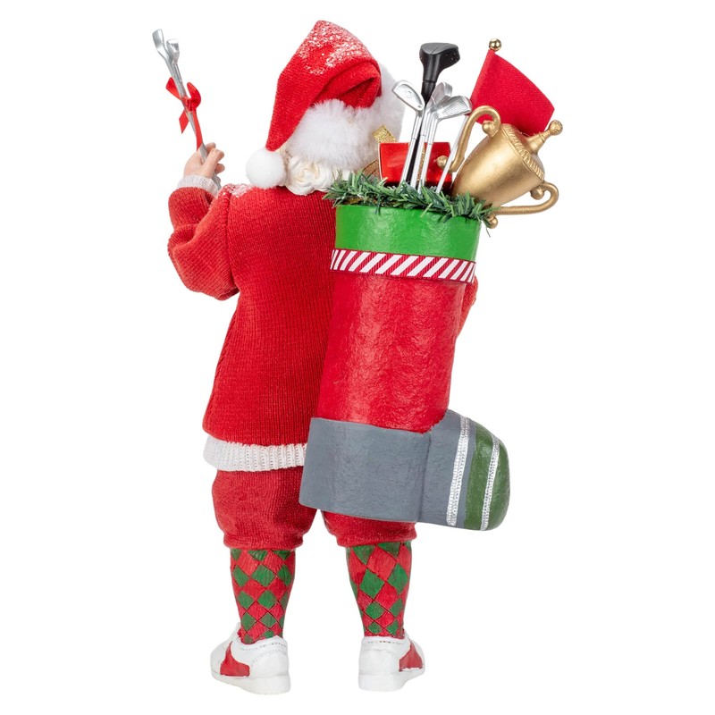 Kurt S. Adler 10.5-Inch Fabriché Golf Santa Table Piece