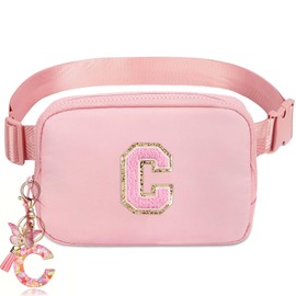 Belt Bag Fanny Pack for Teen Girl Women - Girls Initia Fanny Pack Ages 8-12 Teen Birthday Gifts Small Waist Packs Trendy Kids Fanny Pack C