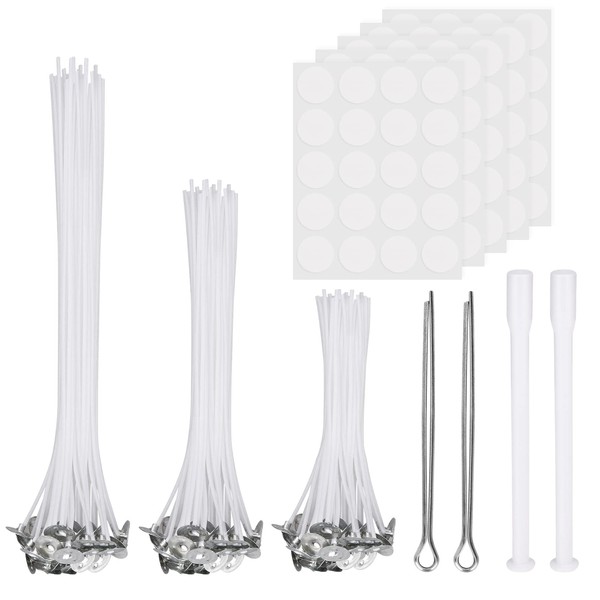 Candle Wicks, 100Pcs Candle Wicks for Making Candles(10cm, 15cm, 20cm),