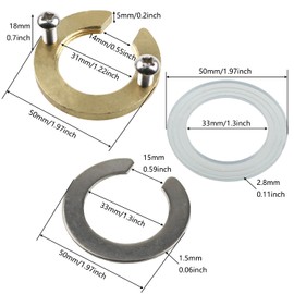 LUORNG 31MM Brass C Type Kitchen Faucet Antiloosing Nut Cap Fastening Circlip Washer Accessory Tool Set Faucet Accessories Wash Basin Tap Fixing Fitting Kit